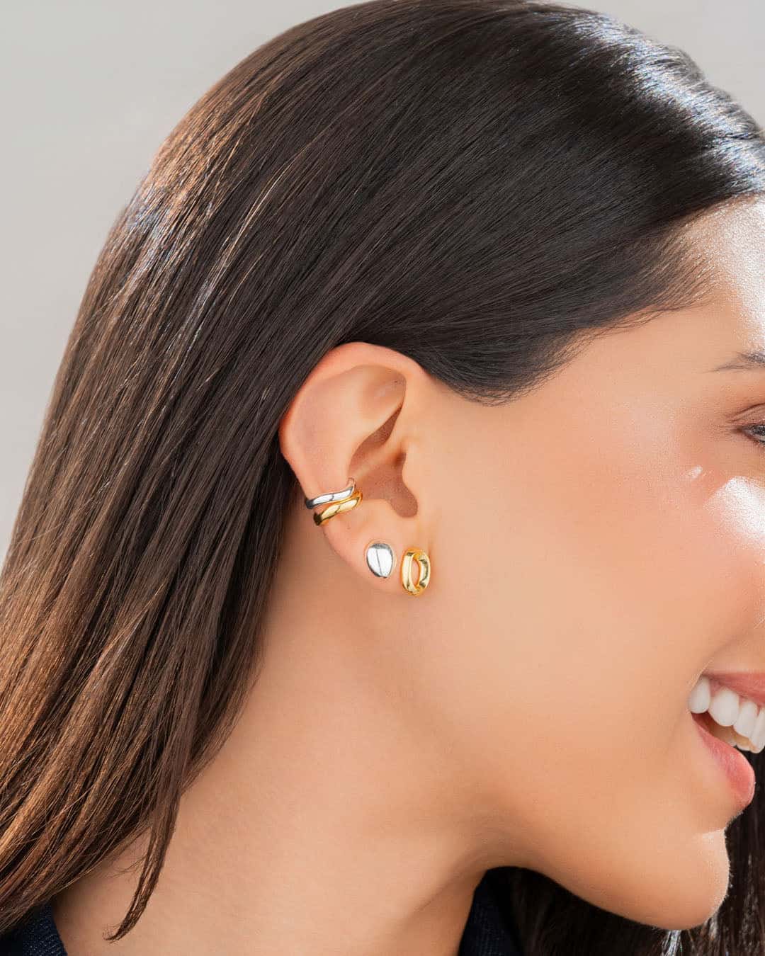 Set x 4 Aretes Ovalo Mix Metales