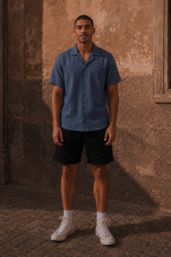 Camisa ligera azul