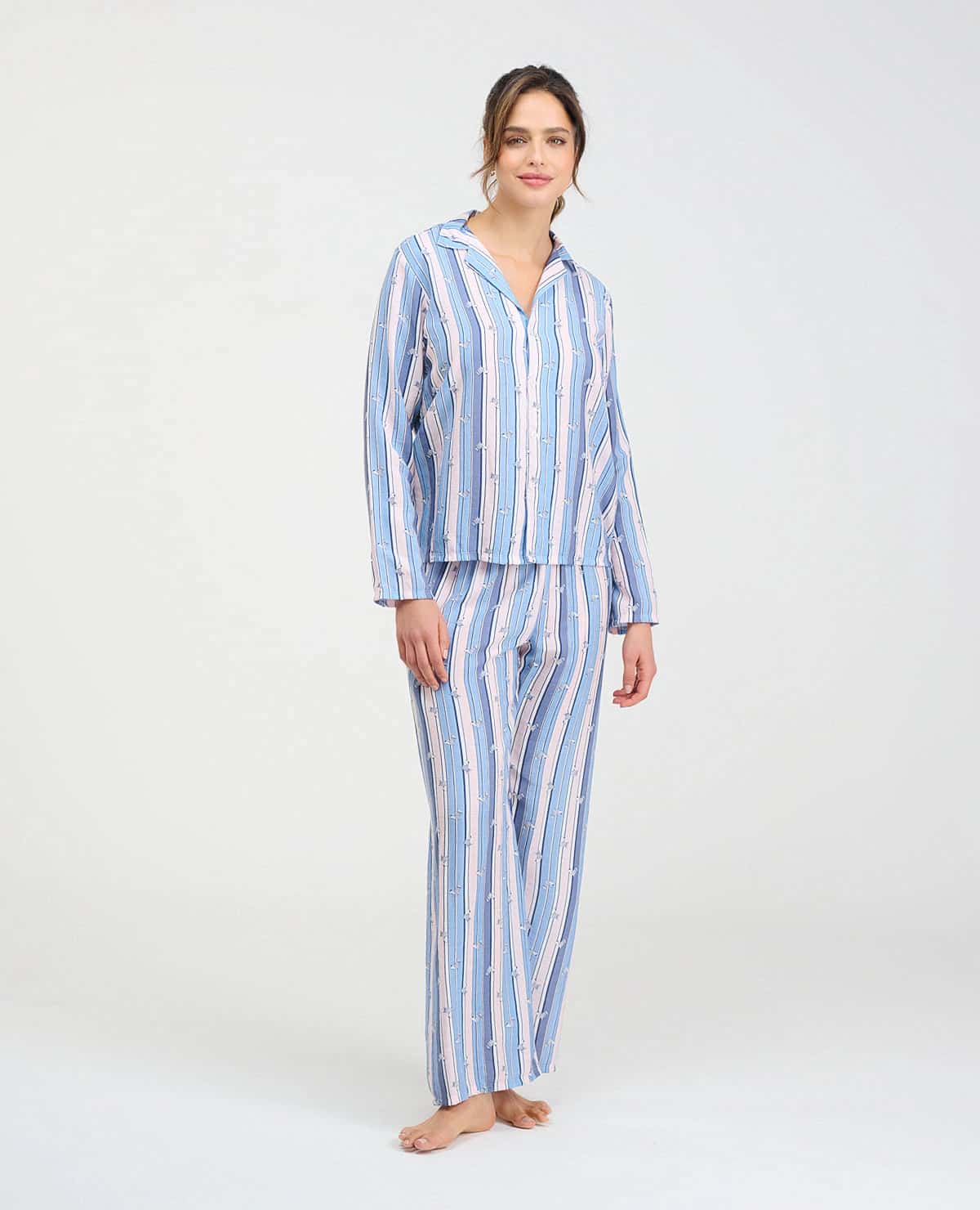 Pijama de Pantalón | Camisa Manga Larga de Botones