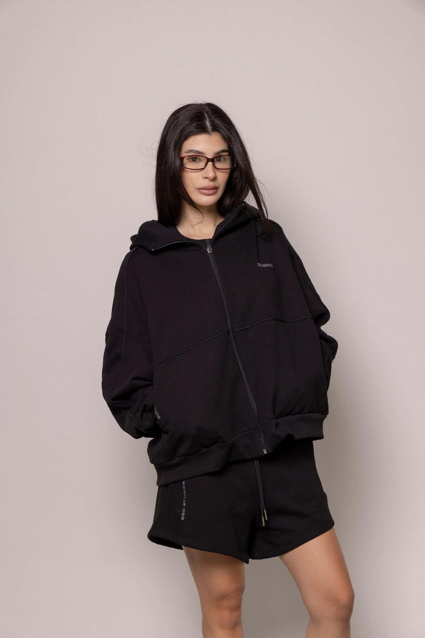 Hoodie 87/27 Sgo Dama-Negro