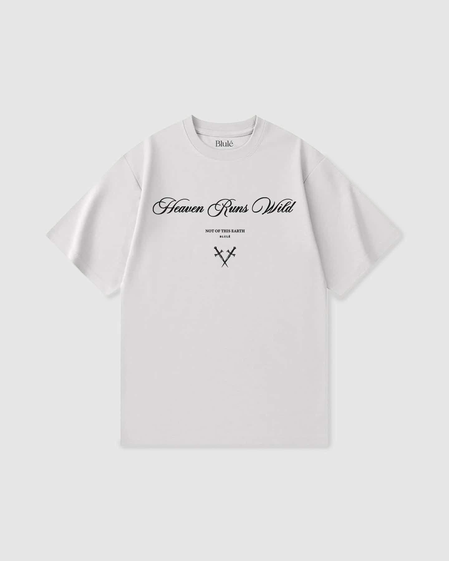 Oversized T Shirt Heaven Runs Wild White