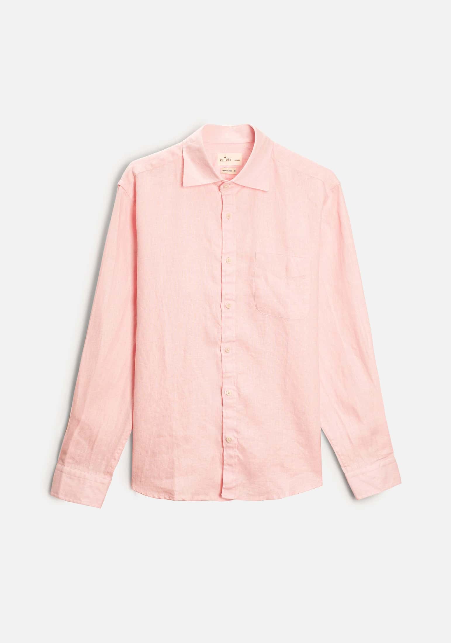 Camisa H CI Lino Unicolor Bols Rosado Claro