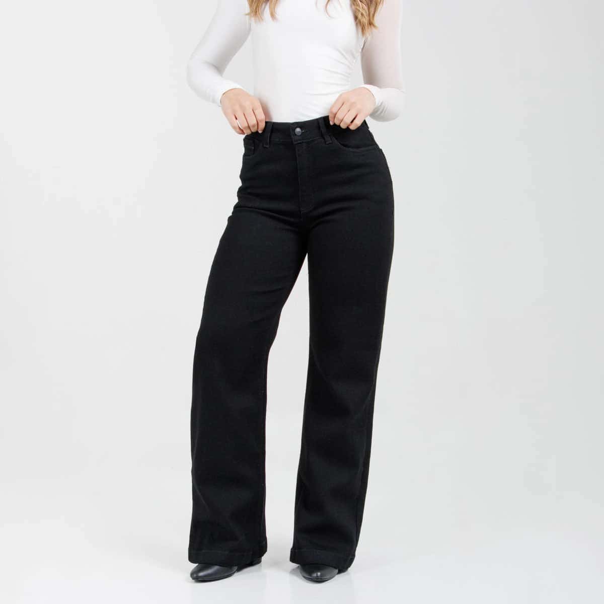 Jean Wide Leg Negro Ax-3174 Licrado - miniatura 2