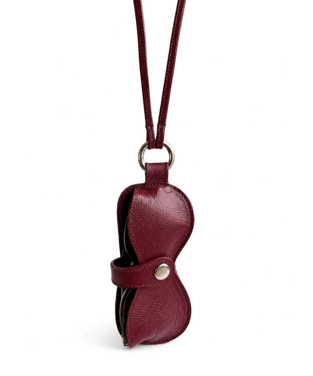 Portagafas Borgoña tipo collar en cuero
