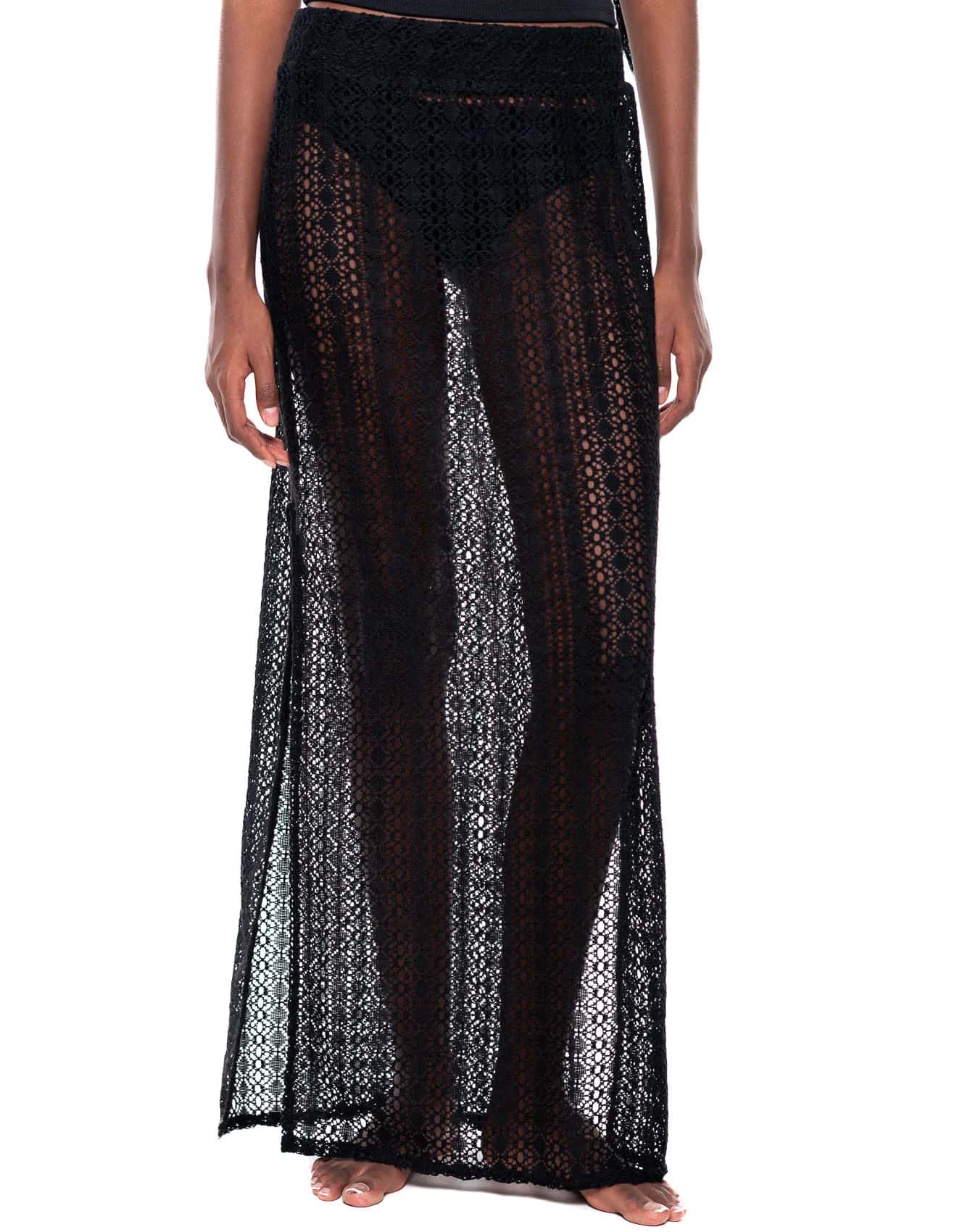 Maxi Falda Tejida Con Aberturas En Costados (No Incluye Pantie)