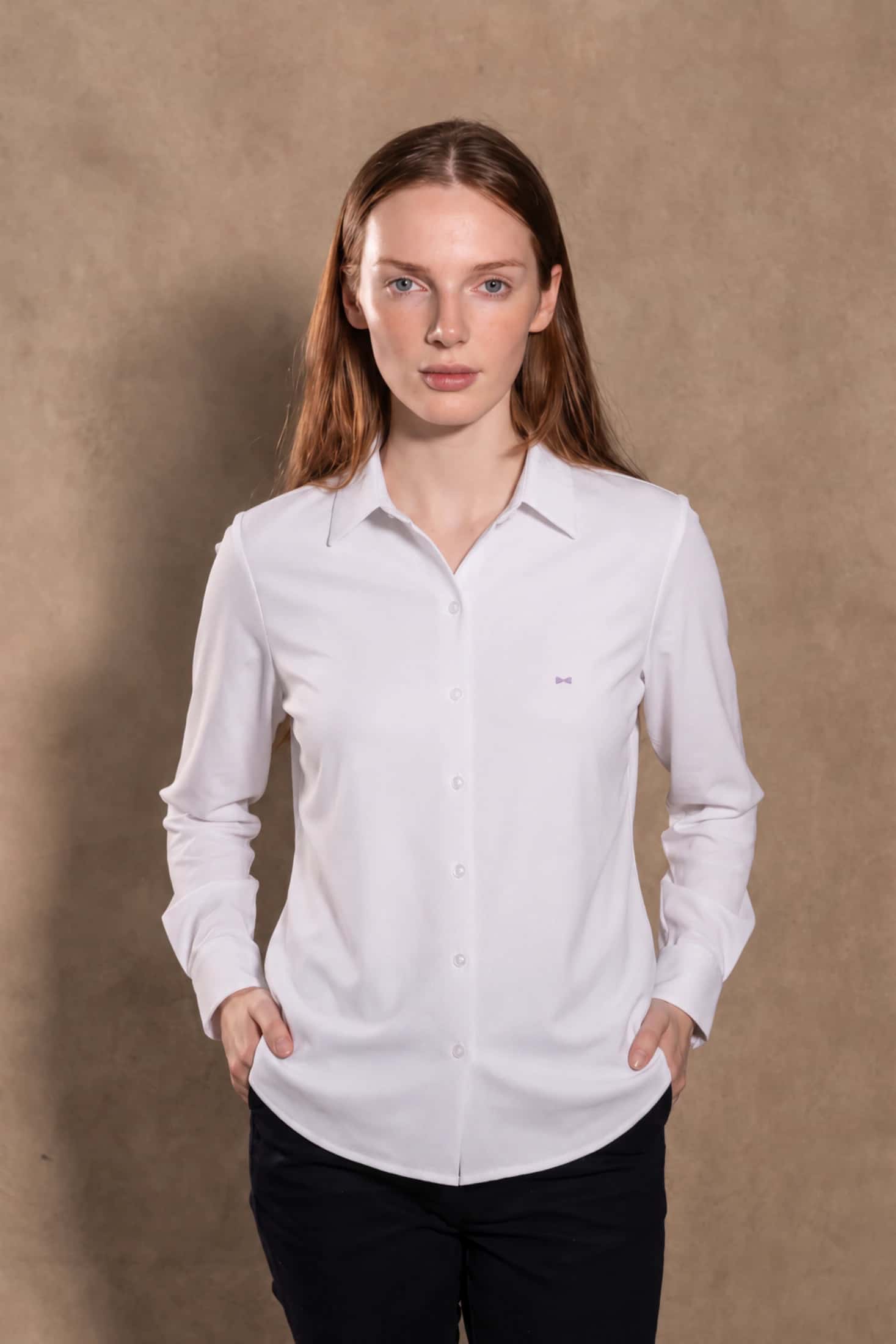Camisa Perfromance Oxford De Mujer Blanco