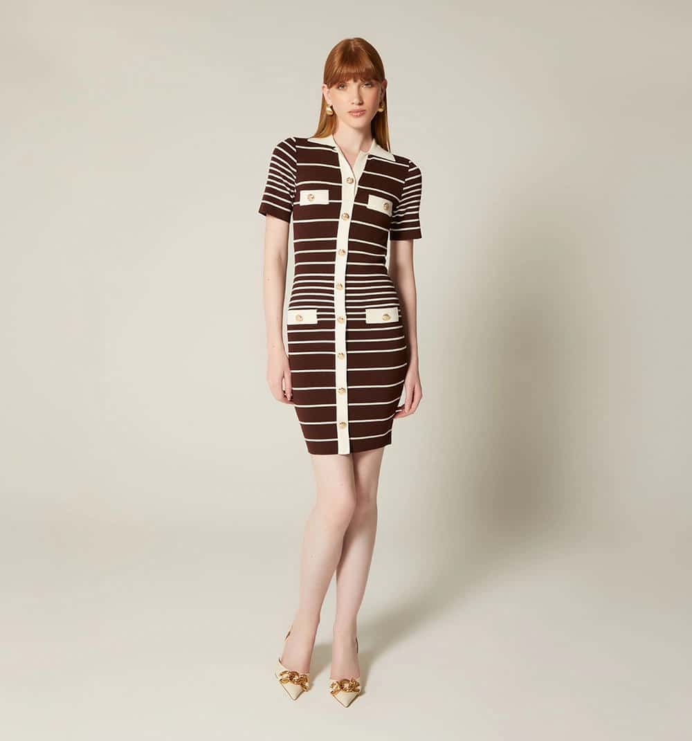 Vestido manga corta cuello tipo polo