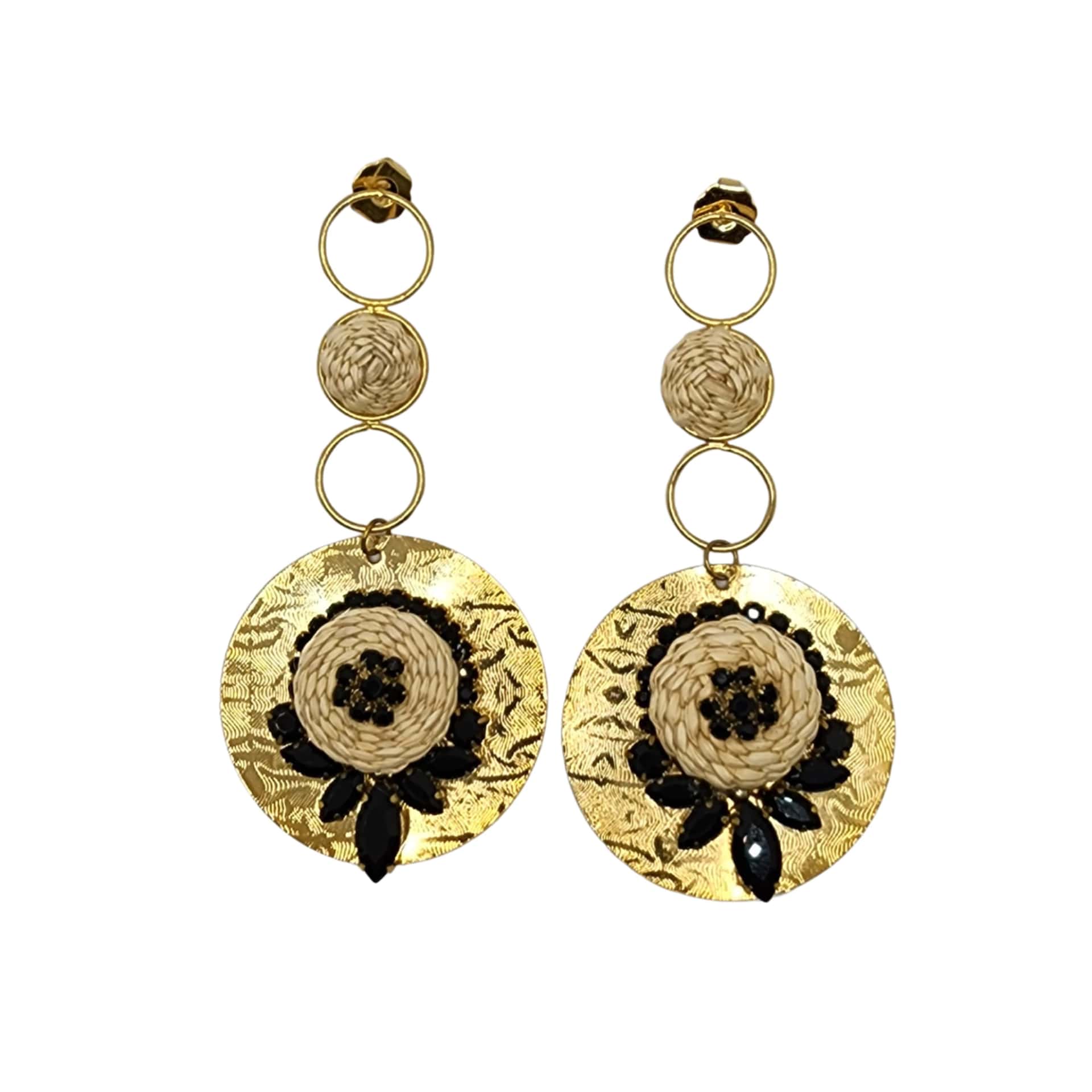 Gold Waterfall Circle Earrings