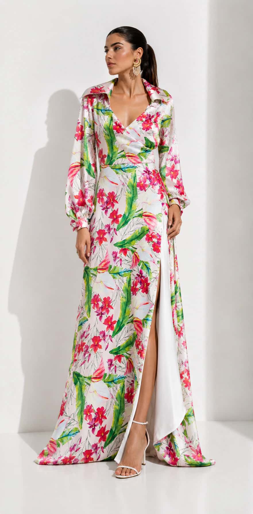Vestido Balisia Flores Fondo Rosa - miniatura 1