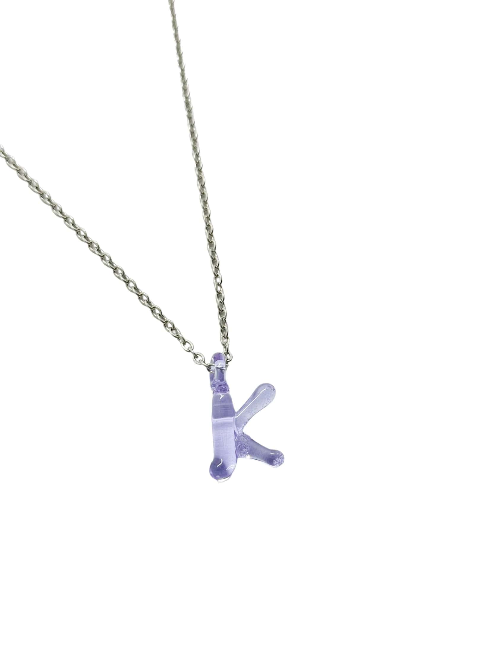 purpple glass necklace 1 letter - miniatura 12