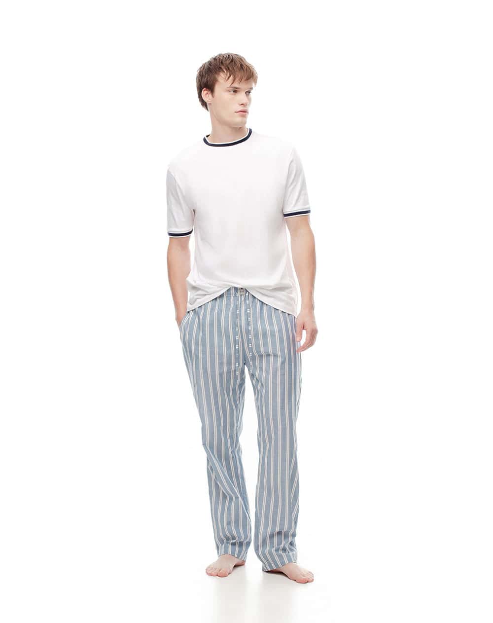 Pantalón de pijama algodón rayas hombre