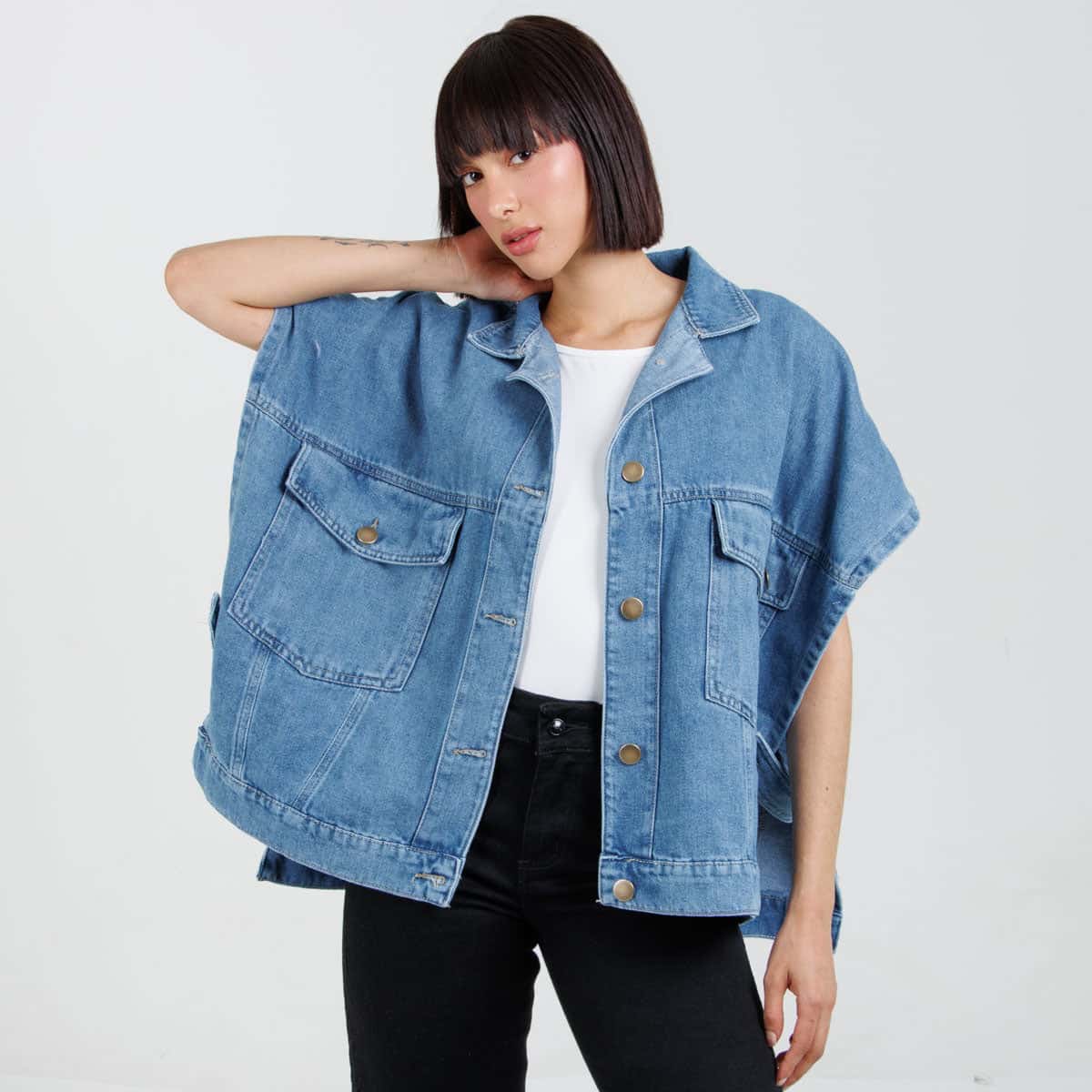 Poncho denim Axspen B1768