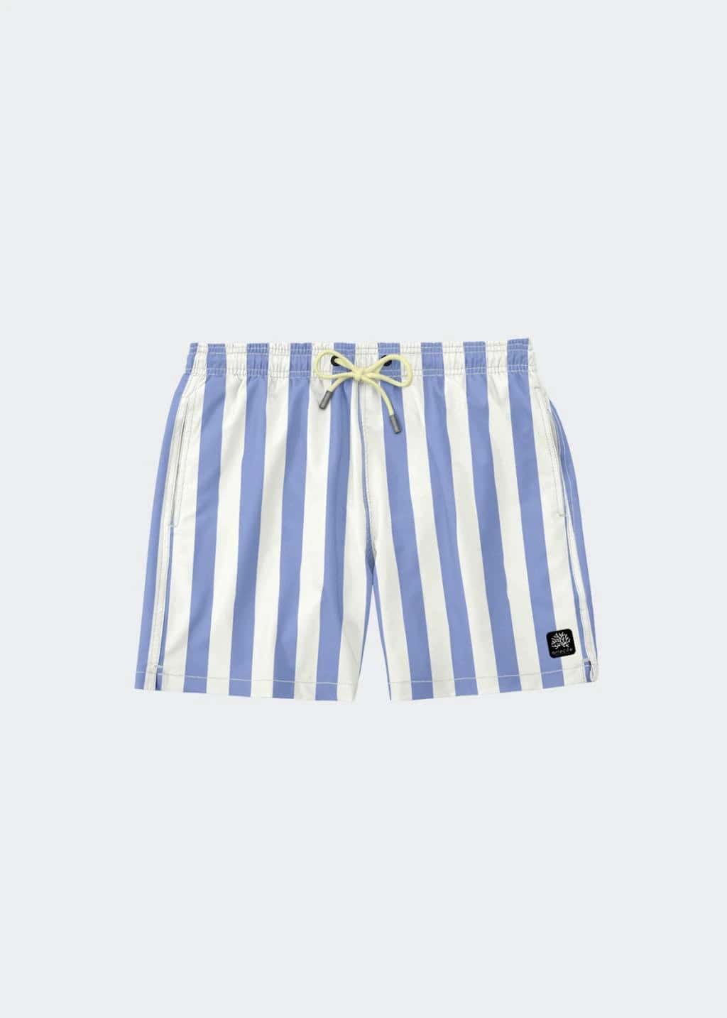 SHORT DE BAÑO LÍNEAS PÚRPURA