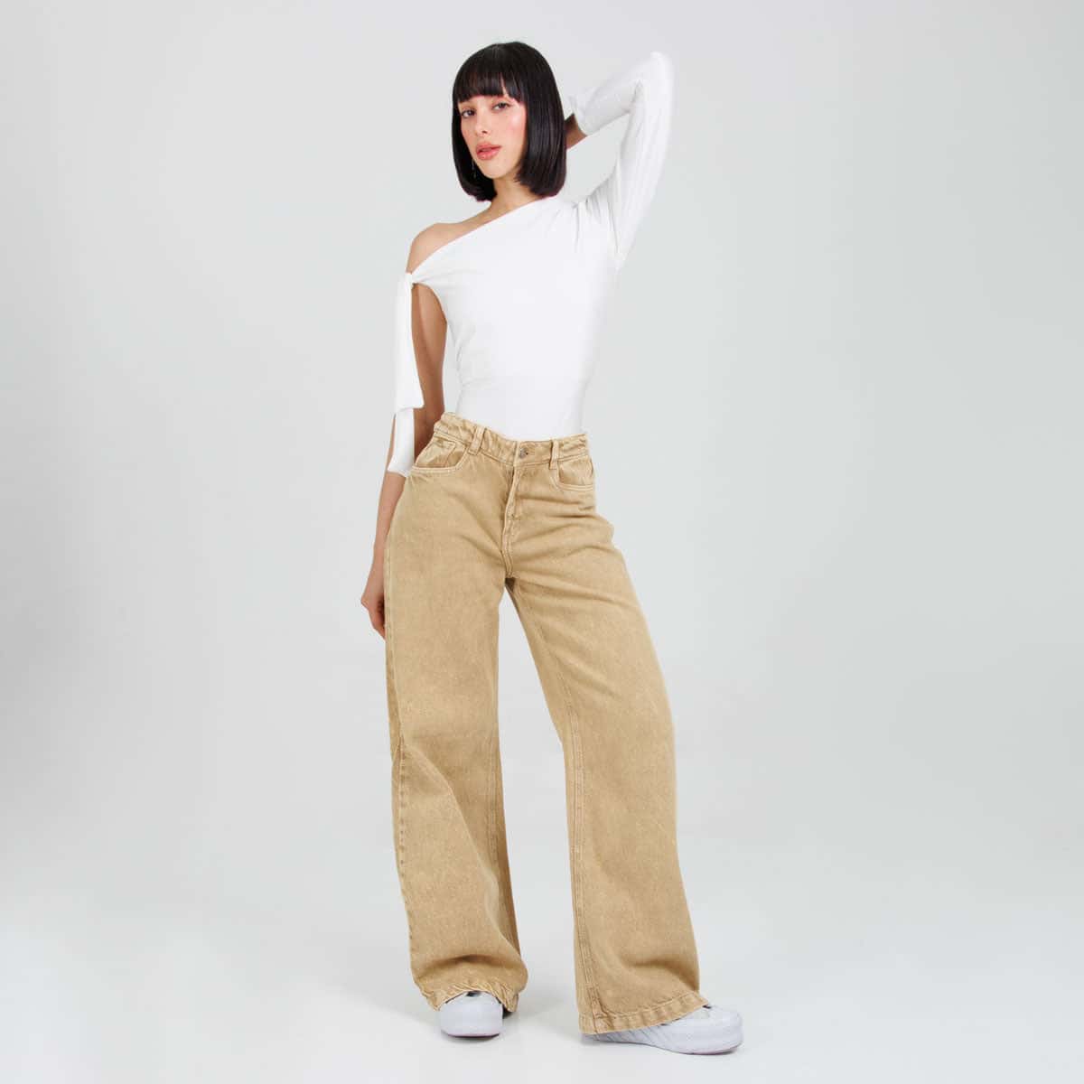 Jean Wide Leg Camel Ax-3096 Rigido
