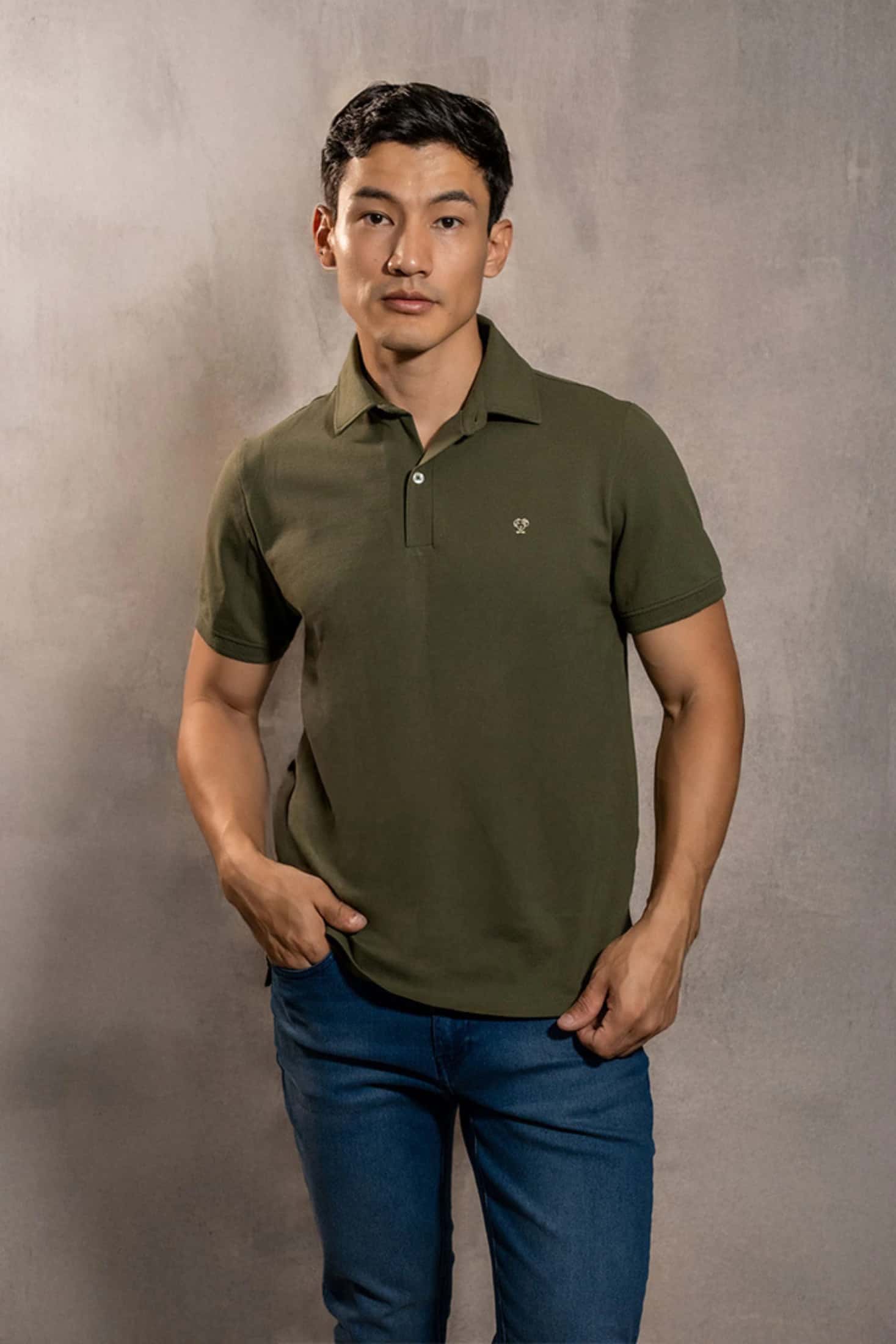 Polo Antimanchas Verde Militar
