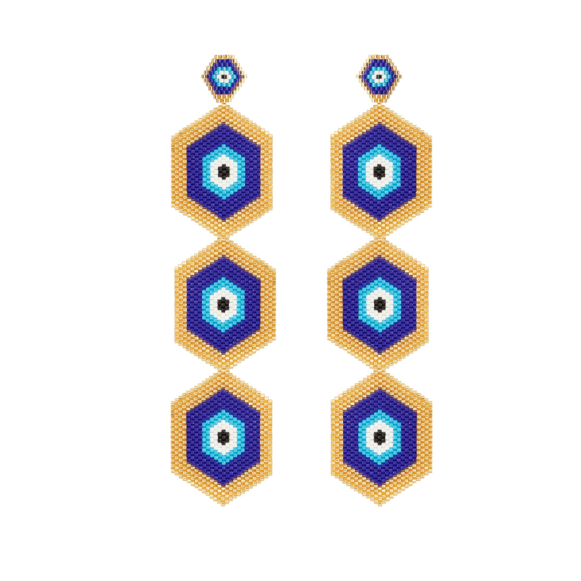 Aretes Tres Horus Mar Dorado