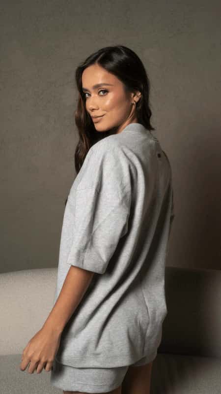T-shirt overzised Women Gris - miniatura 2