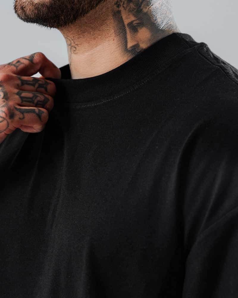 Camiseta Boxy Fit Básica Negro - miniatura 2