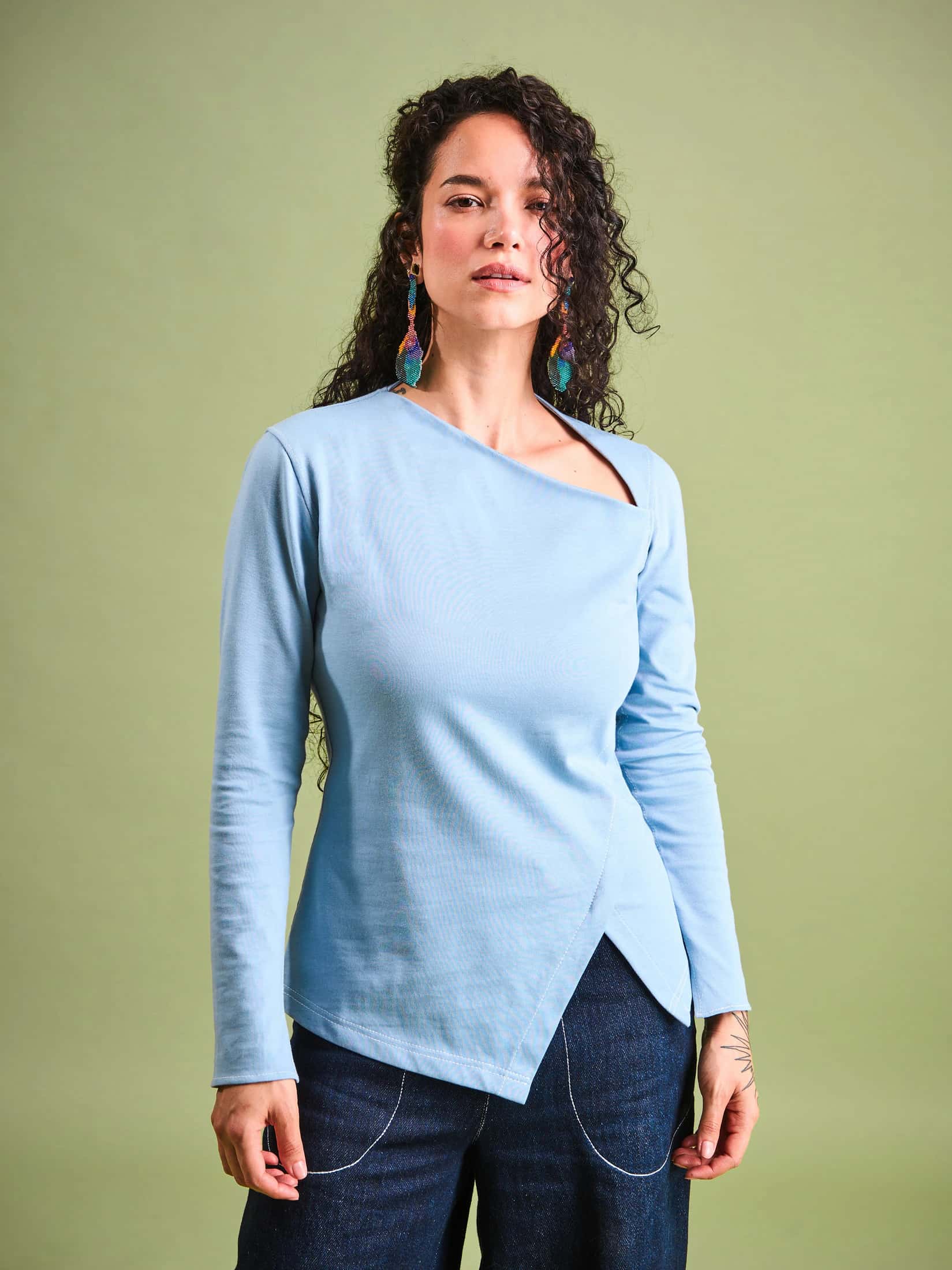 Camibuso Azul en Algodón