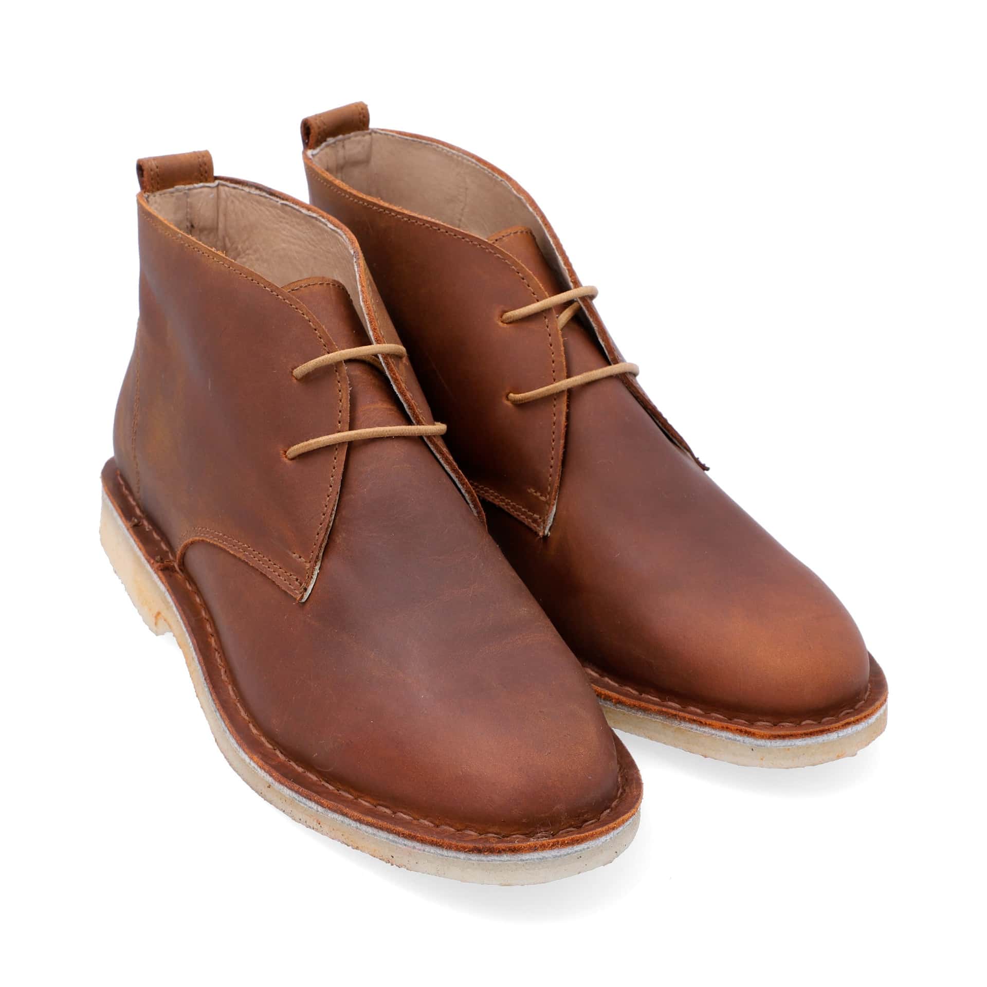 Botas Desert Mujer Cuero Graso Café - miniatura 1