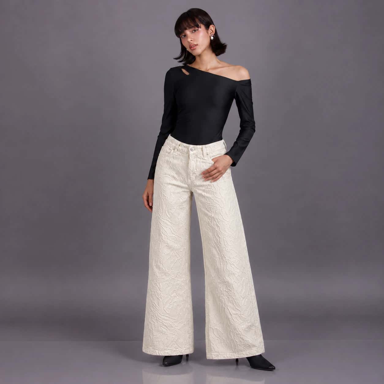 Jean Wide Leg Marfil ax-3105 Rigido