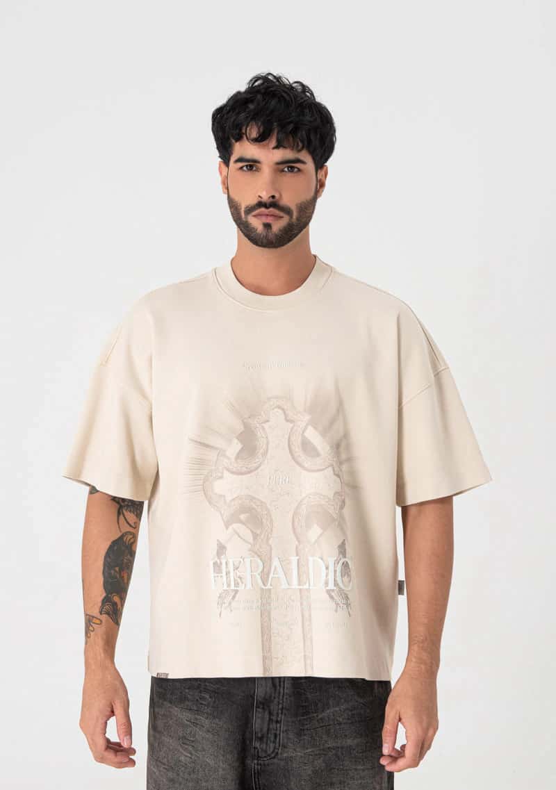 Heraldic Cream Rood T-shirt - miniatura 2