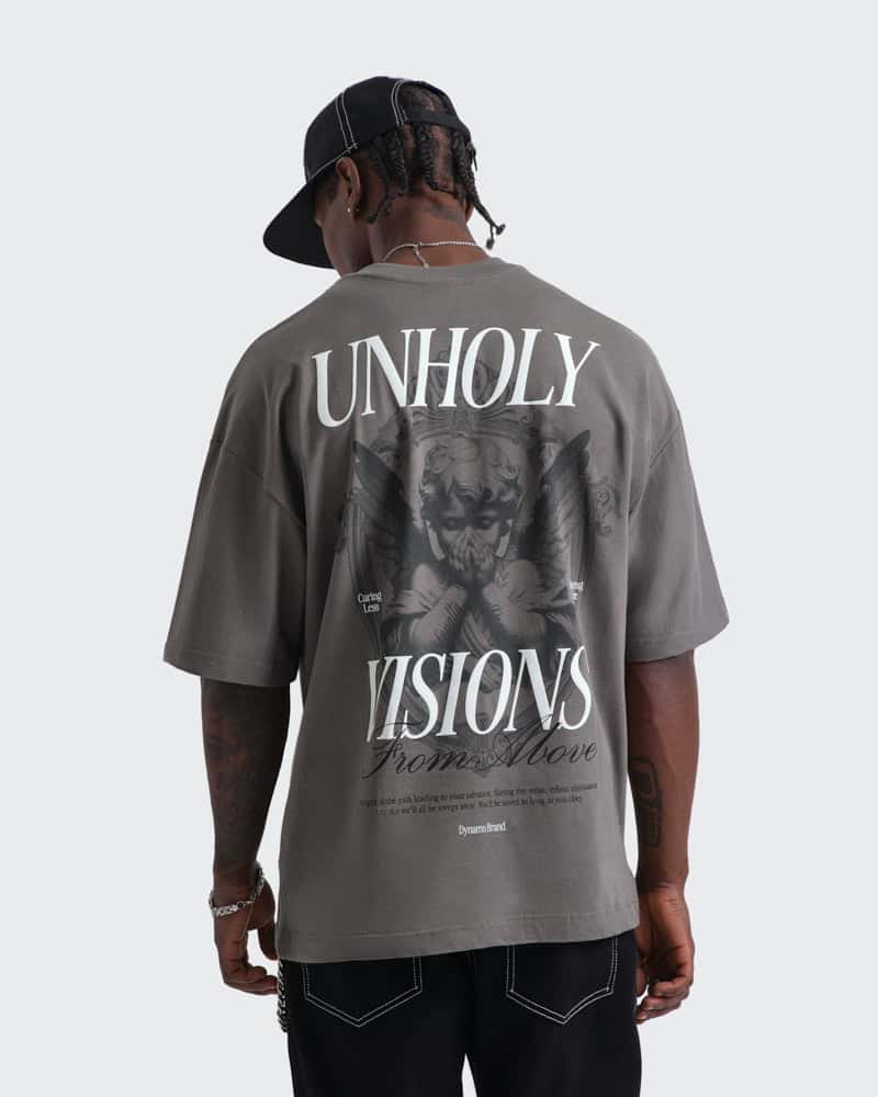 Camiseta Gris Oversize Unholy Visions - miniatura 1