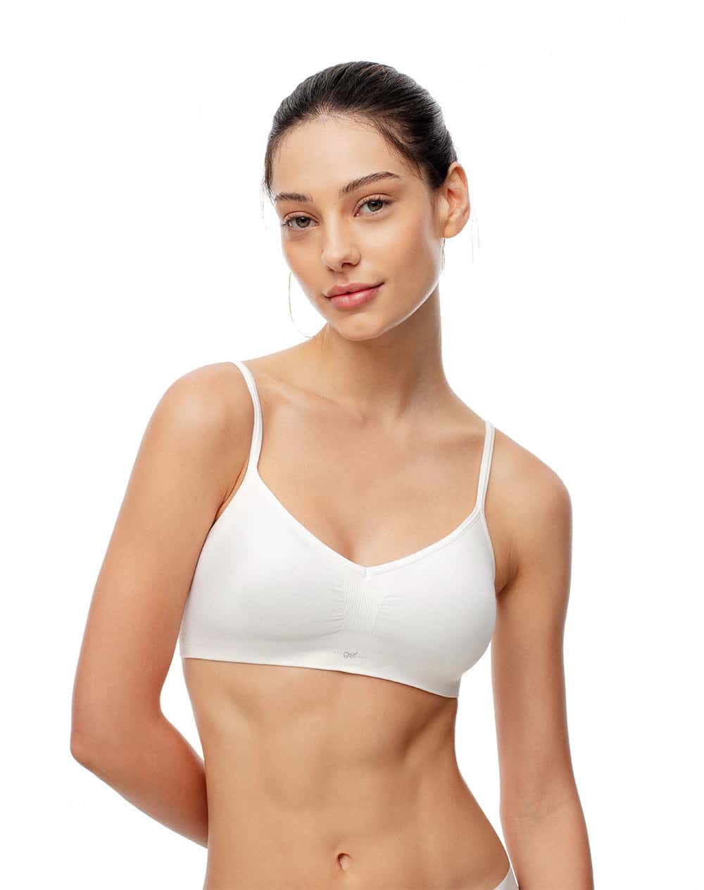 Top soporte medio seamless blanco mujer