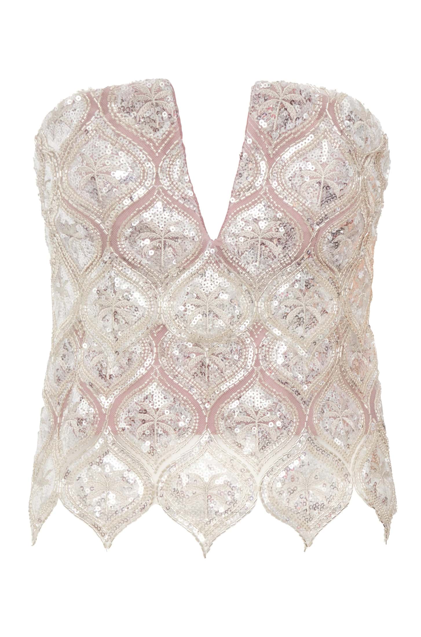 Luciana Palms Sequined Top / Silver
