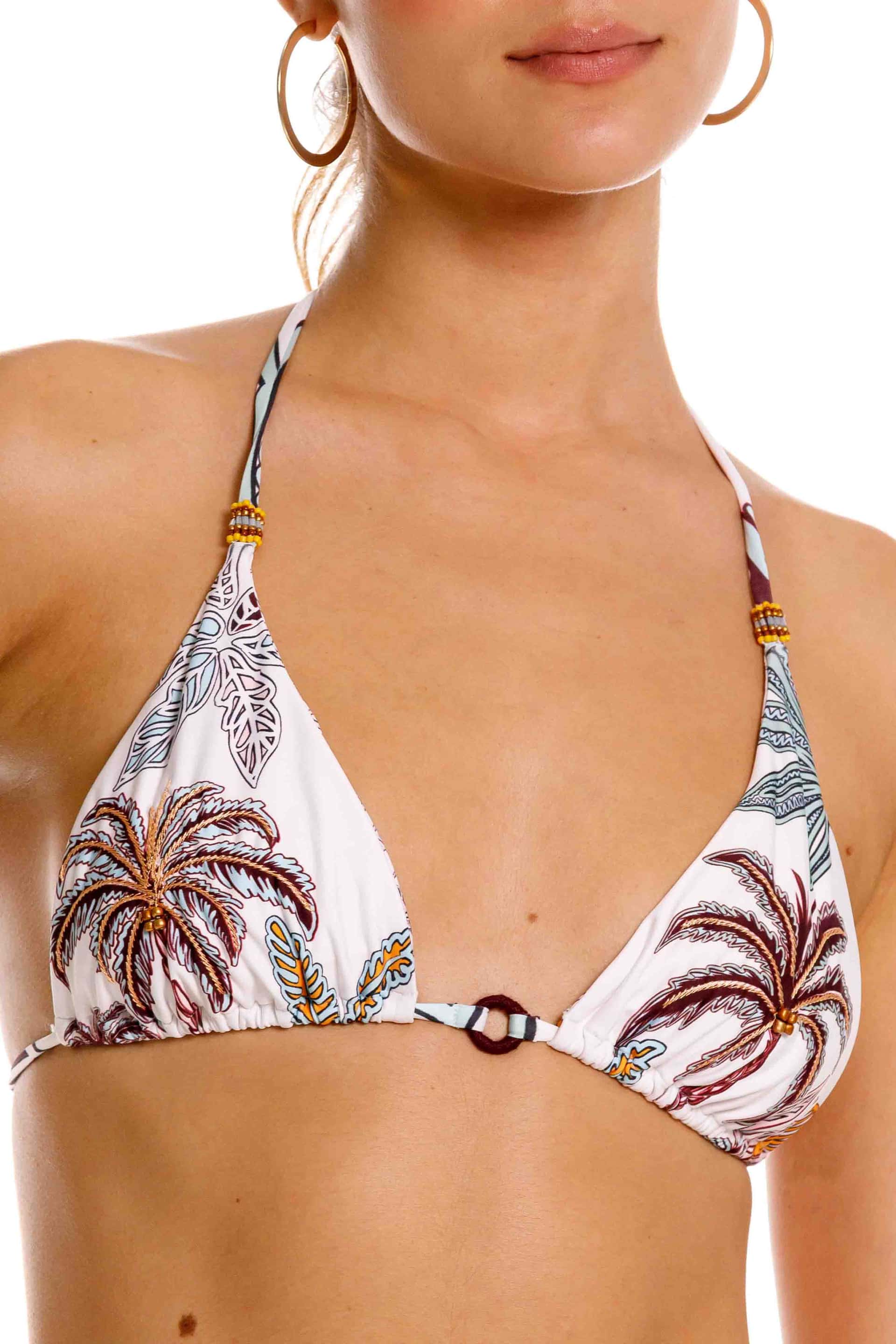 Top Triángulo de Bikini Maxipalms Beige