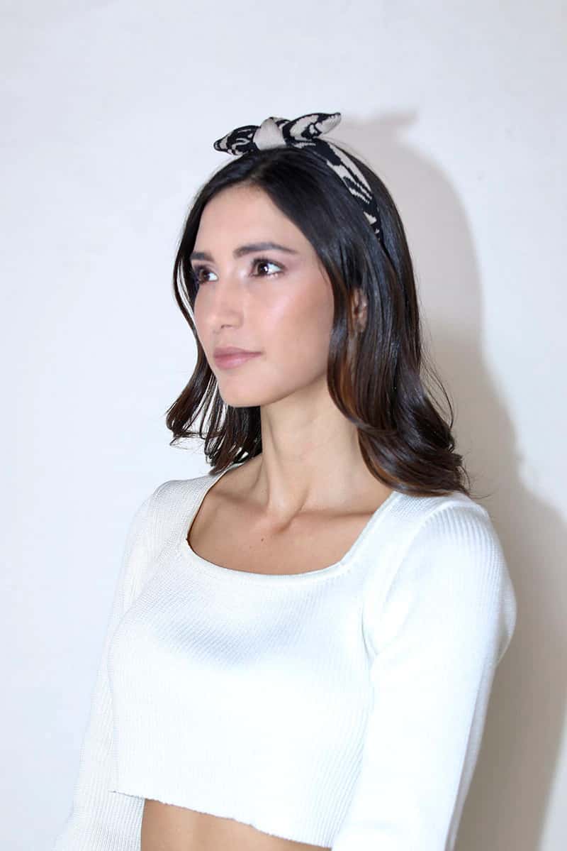 Headband Nudo – Negro y Beige