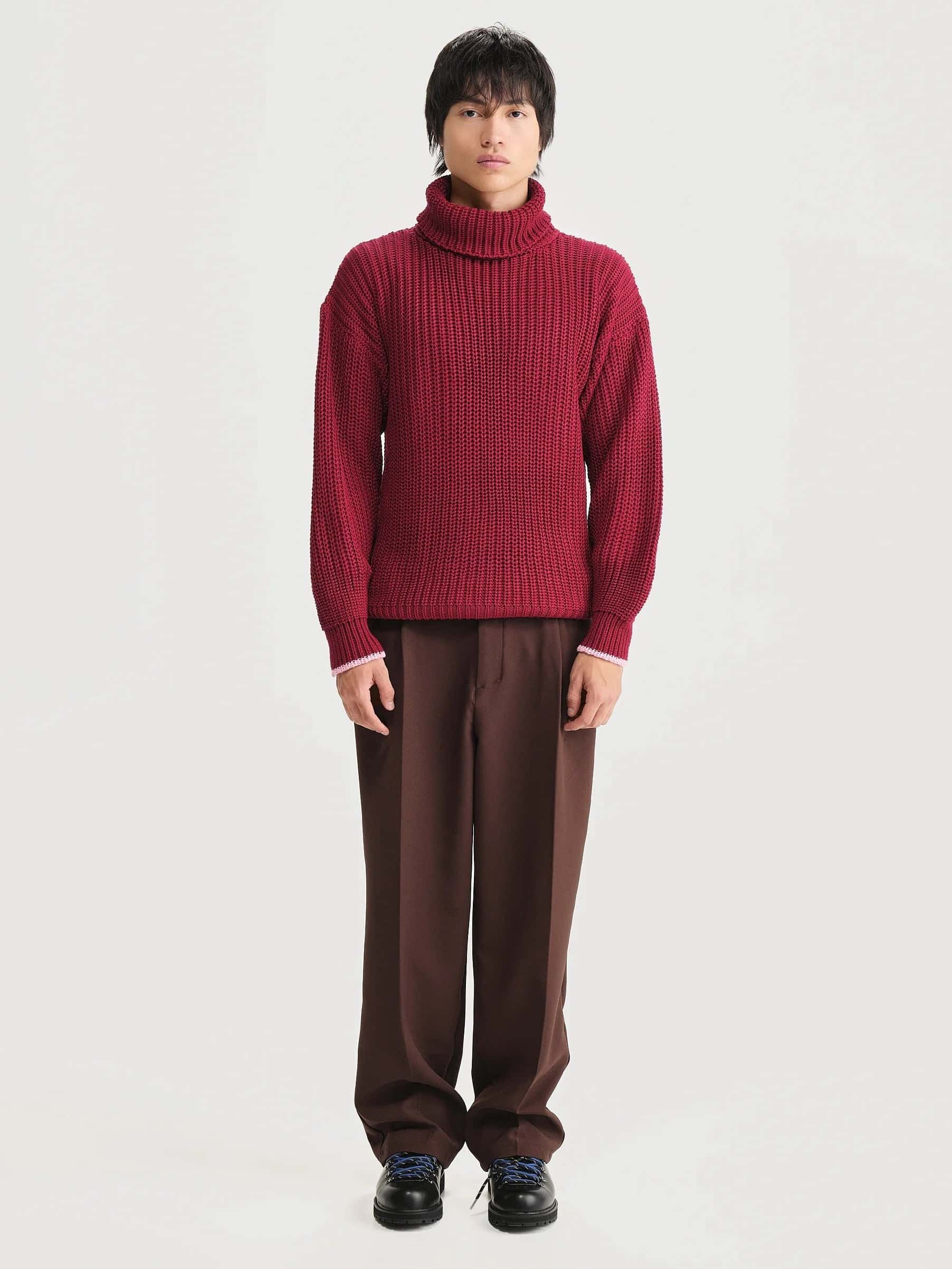 Saco Cuello Tortuga Inglés Rojo/rosado Hombre
