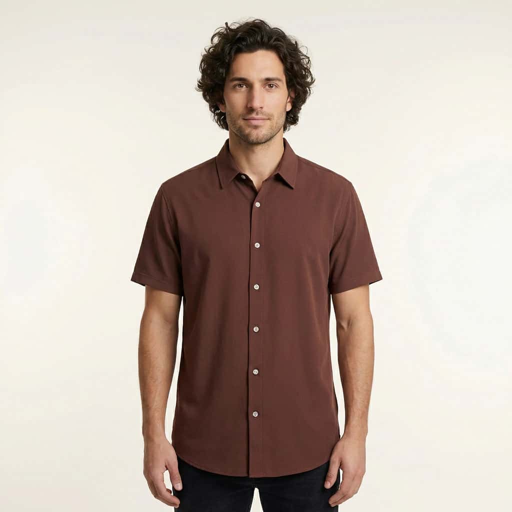 Camisa Cuello Clasico Marron JO006