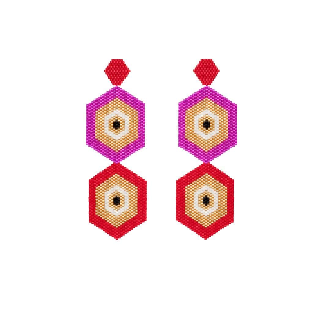 Aretes Poeta Pink & Red