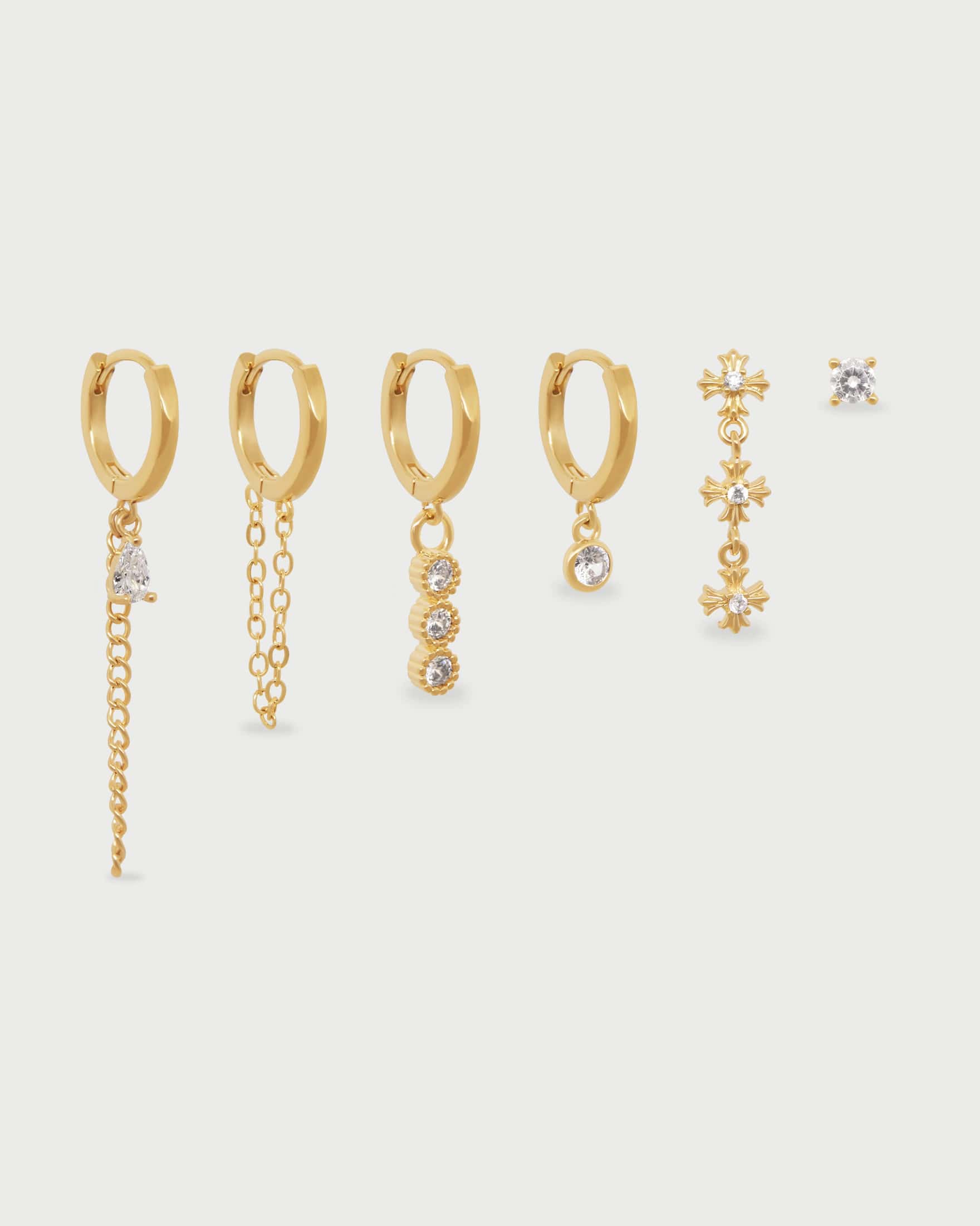 Set X3 Pares Cadenas y Cristales
