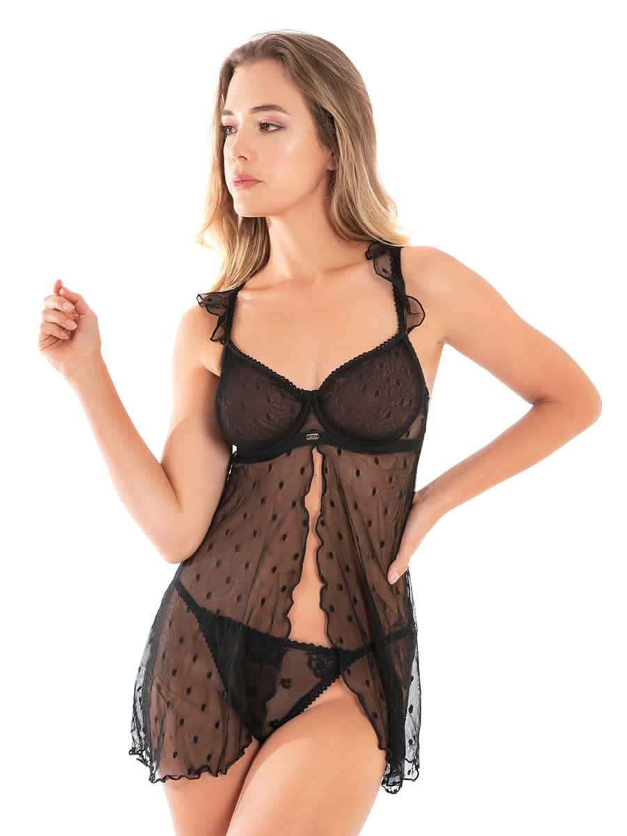 Babydoll Para Mujer con Aro Negro
