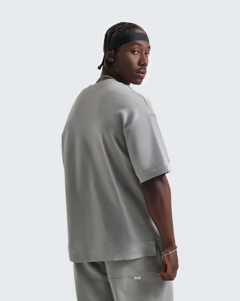 Camiseta Básica Oversize 300 Gramos Gris - miniatura 3