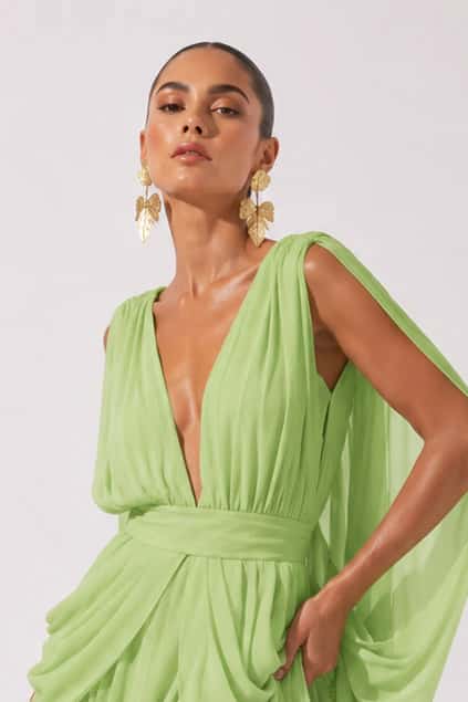 Vestido Hinora Verde Limon - miniatura 2