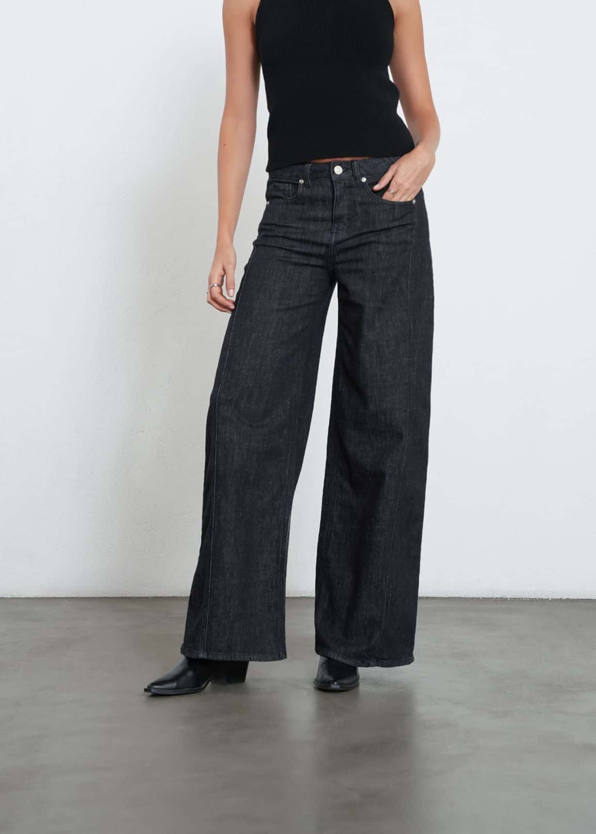 Jean wide long tiro medio
