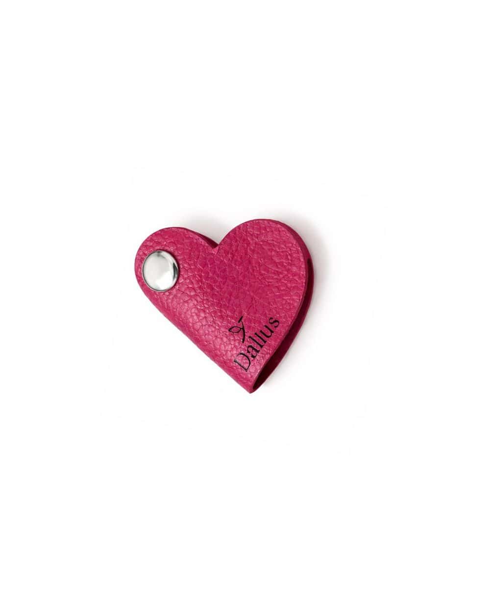 Portacables en cuero Oh My Love – Corazón Dalius fucsia - miniatura 3