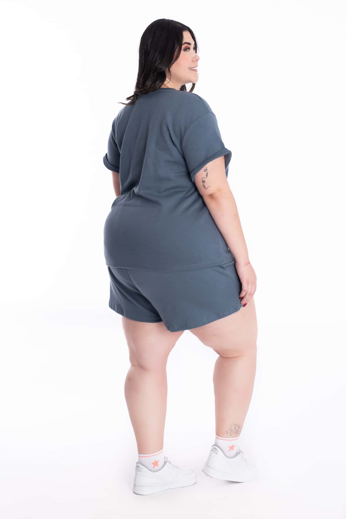 Camiseta Lorena Azul Tela Premium - miniatura 13