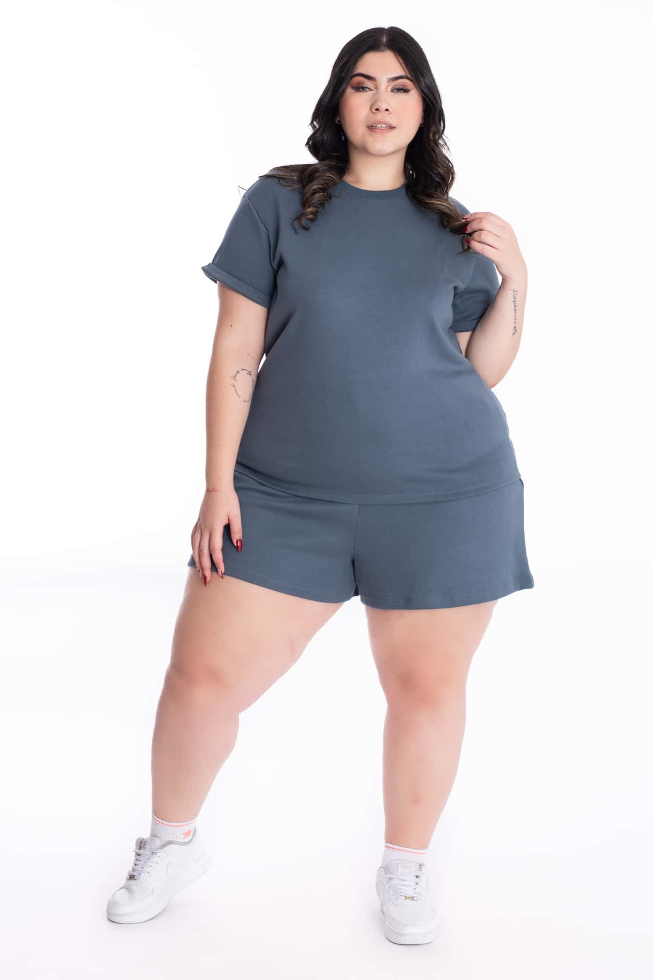 Camiseta Lorena Azul Tela Premium - miniatura 14