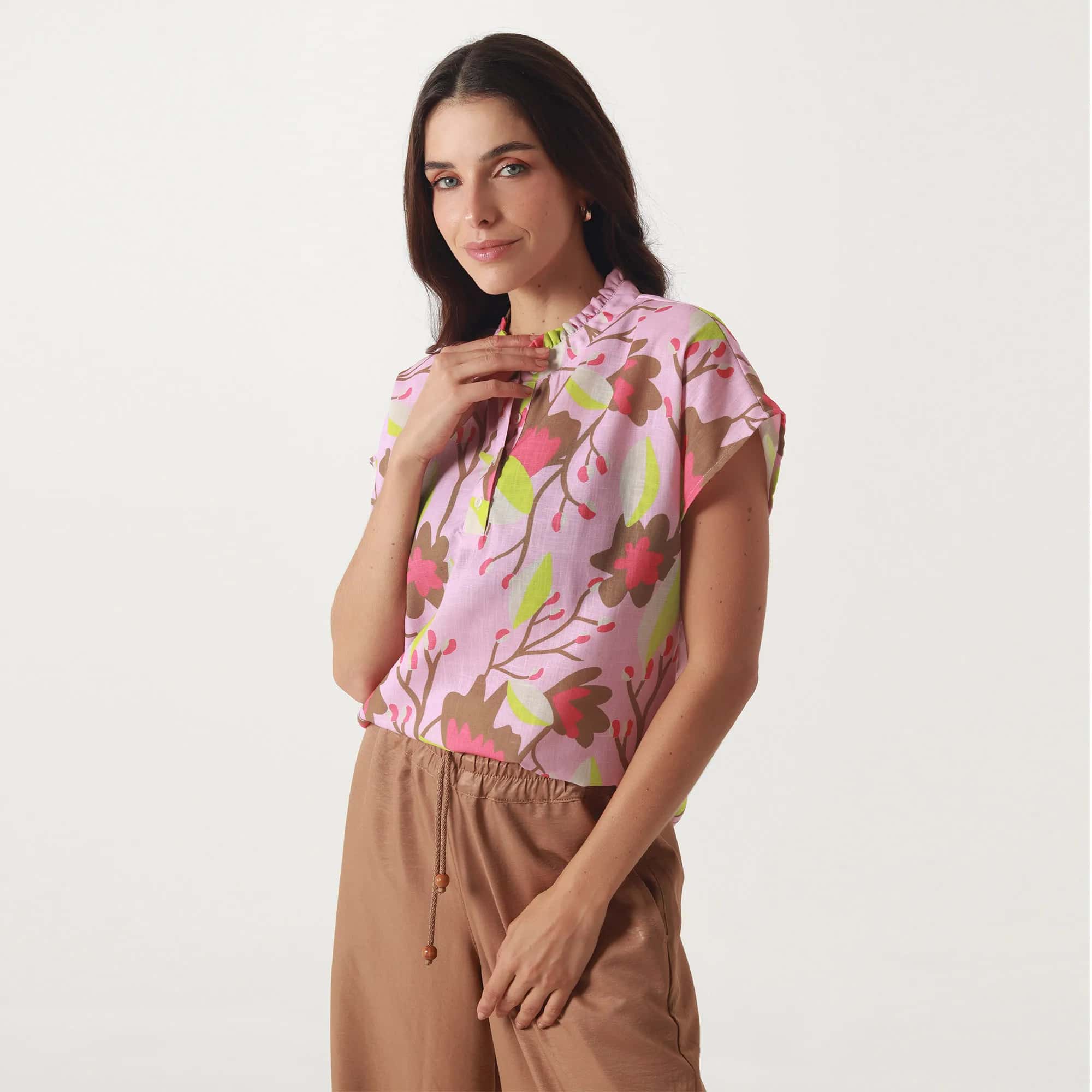 Blusa Cuello Redondo Manga Corta