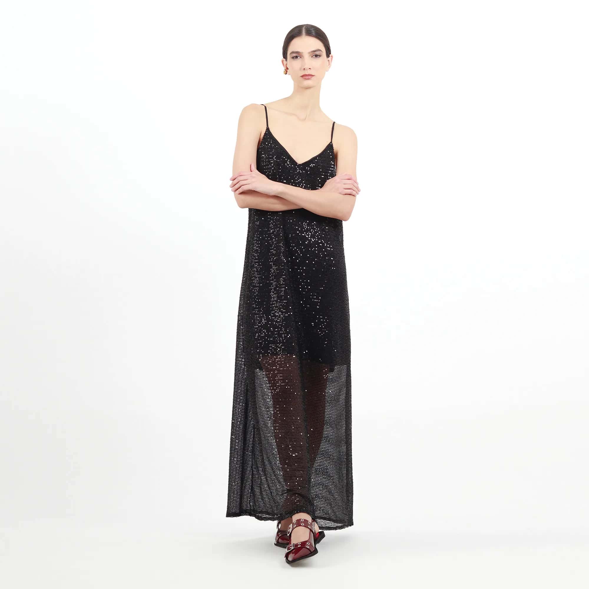 Vestido Cuello V Manga Sisa