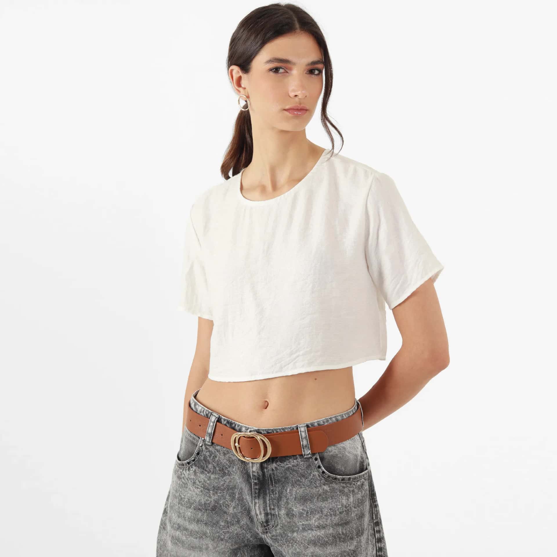 Blusa Cuello Redondo Manga Corta