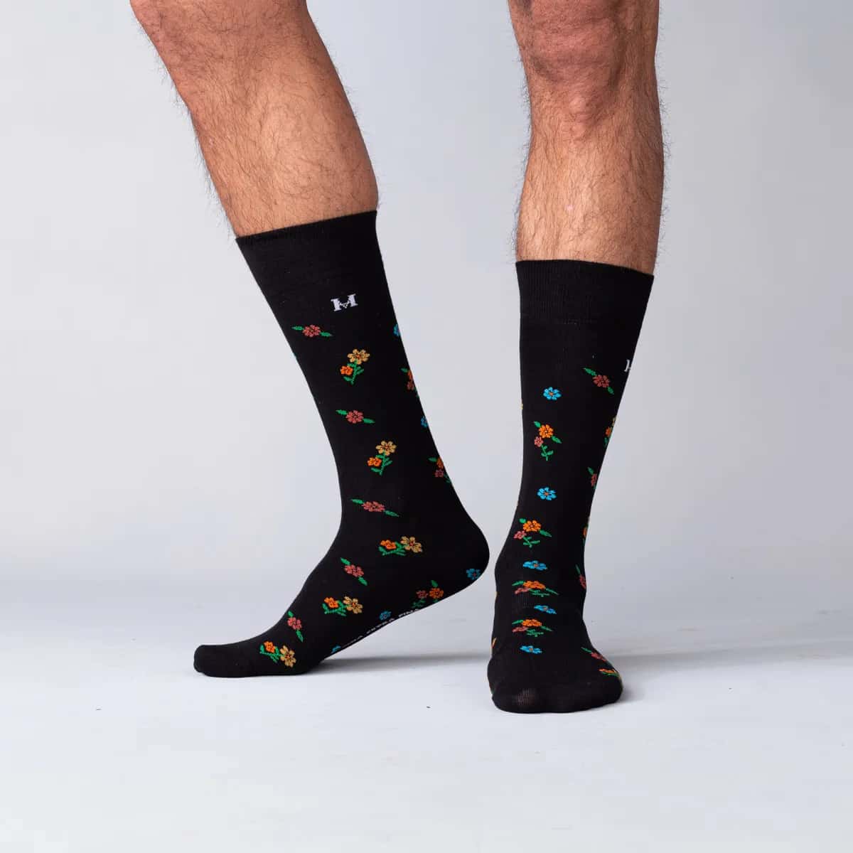 Medias Flores Extrafina Negro MH Socks