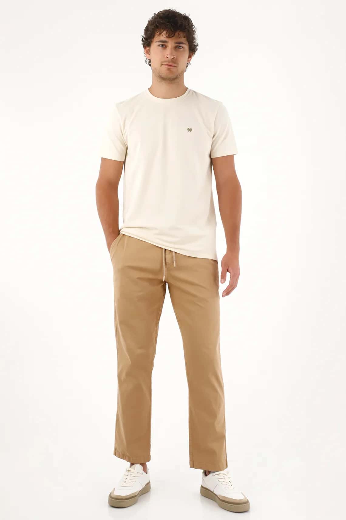 Pantalón en dril clásico crudo para hombre