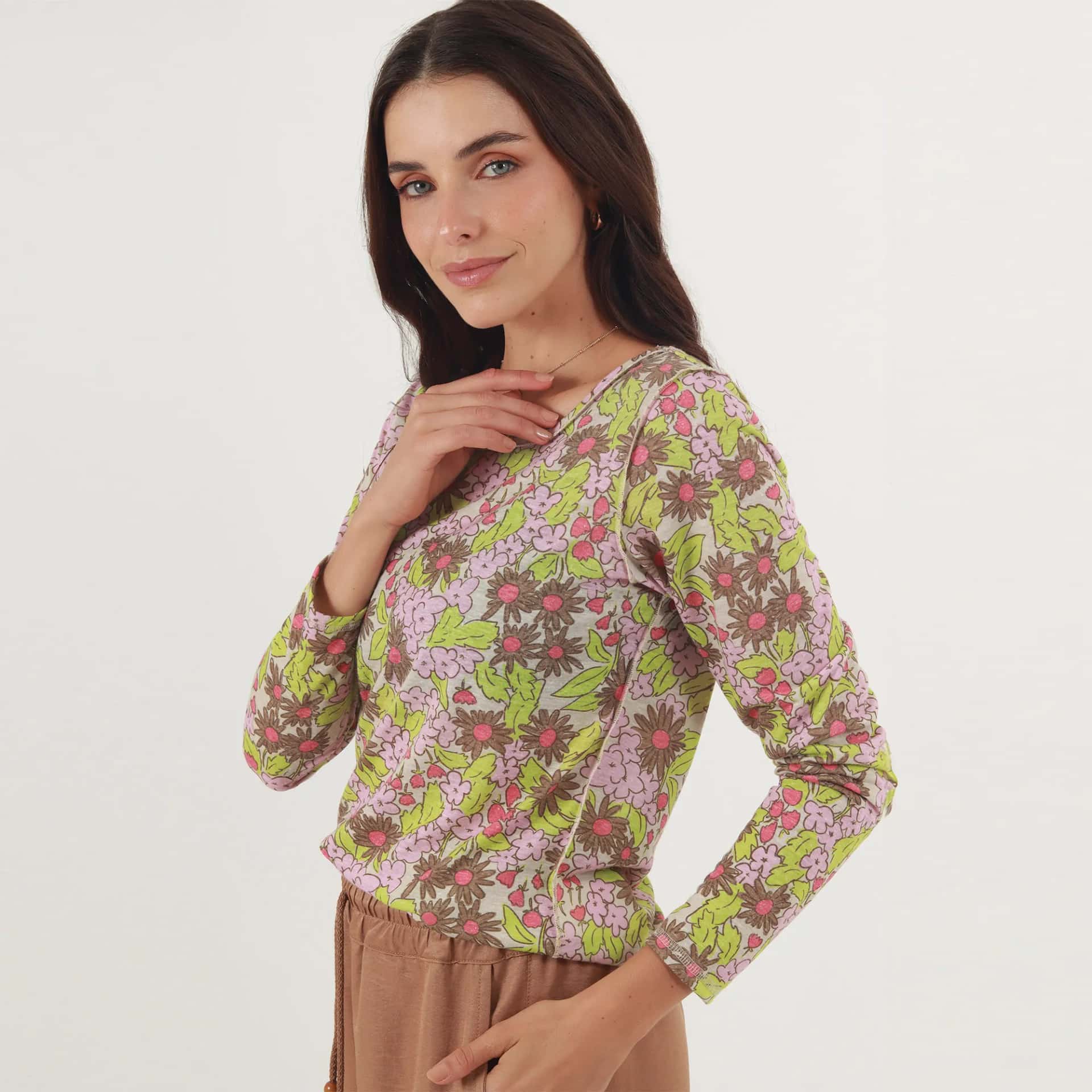 Camiseta Cuello Redondo Manga Larga