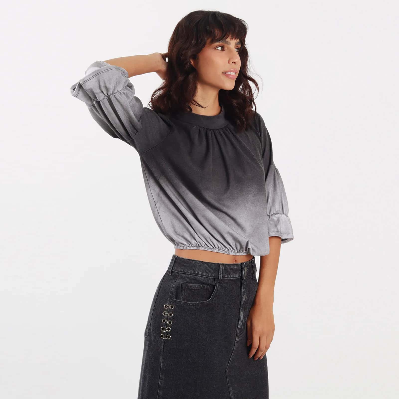 Blusa Cuello Redondo Manga 3cuartos