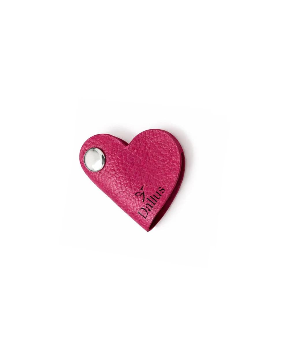 Portacables en cuero Oh My Love – Corazón Dalius fucsia - imagen 1